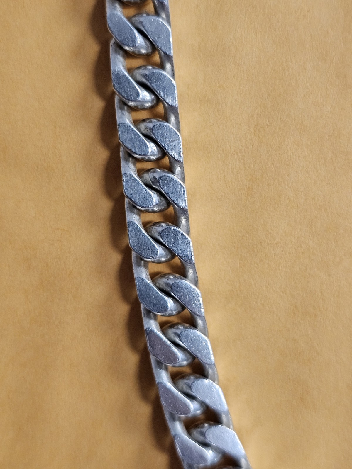 925 Sterling Silver Cuban Curb Necklace 15.5″ 74 Grams Chain 6.7mm Wide