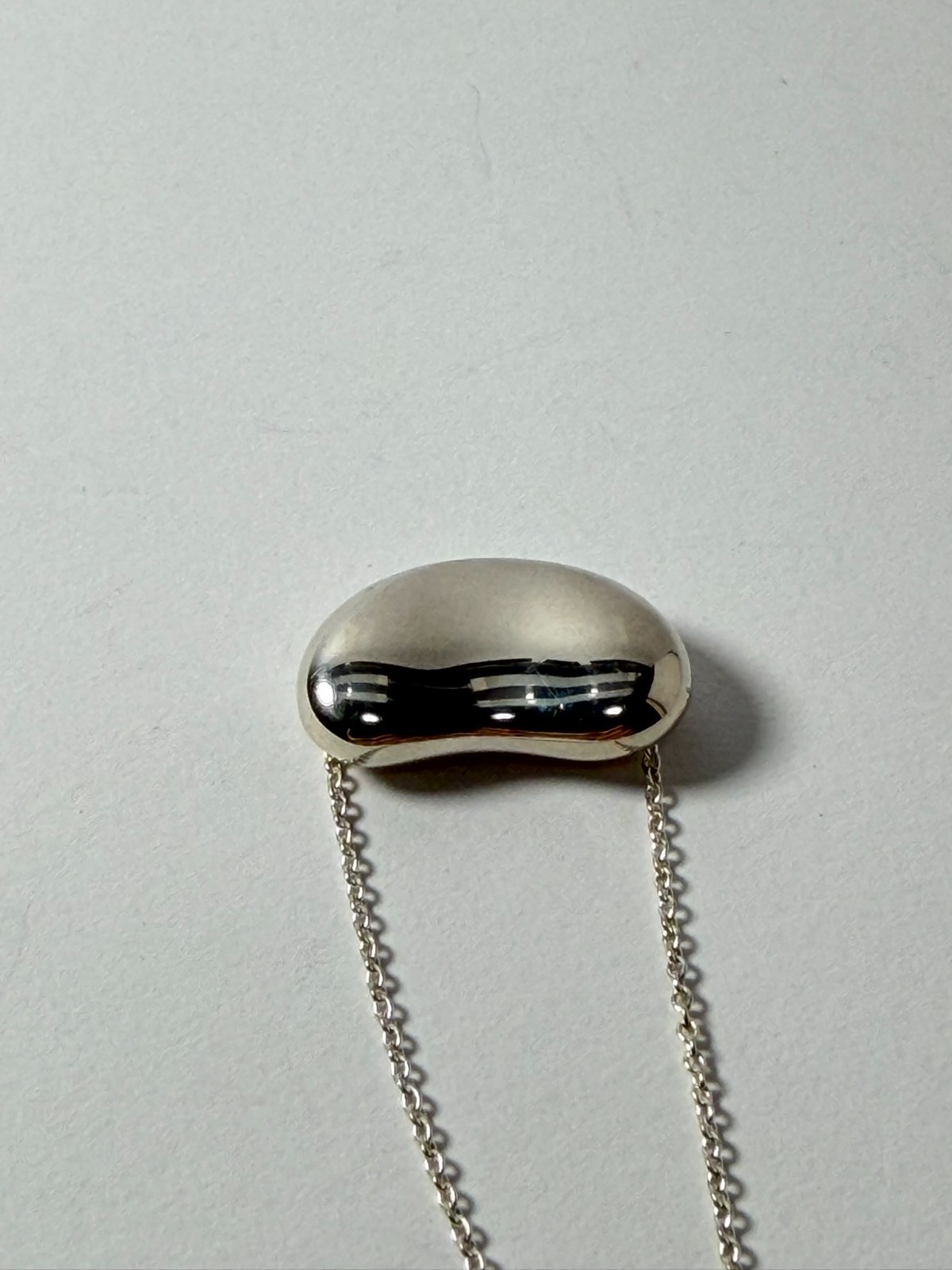 Tiffany & Co. Large bean Pendant Necklace Peretti Silver925 excellent F/S