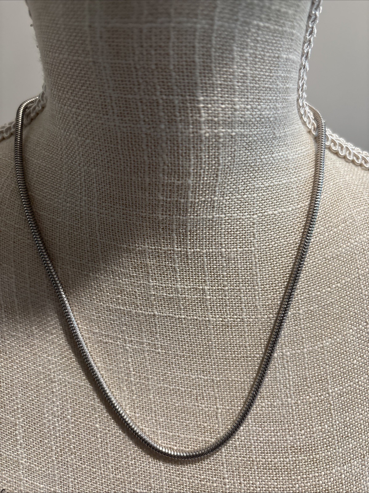 PB Sterling Silver Necklace SS 20”Snake 3mm Originally 300.00 New No Box Read