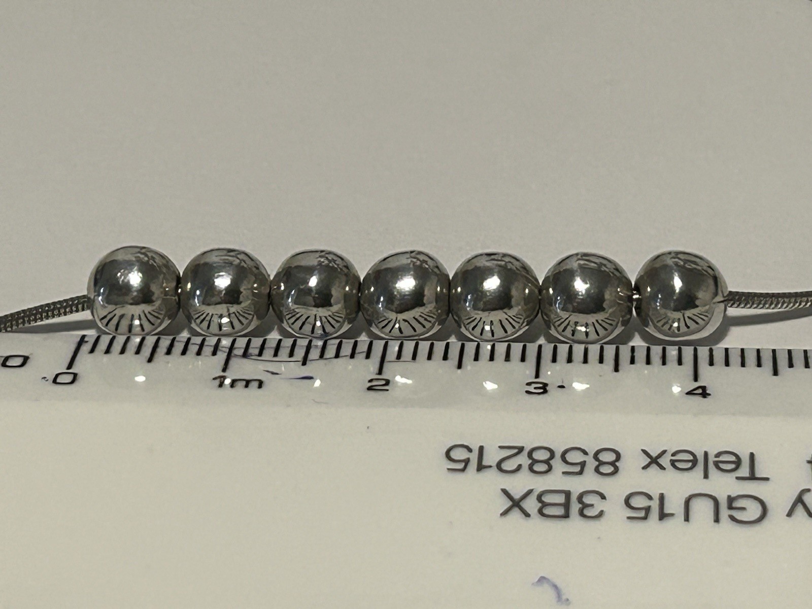 Vintage Sterling Silver Ball Bead 18” Necklace. Italy (7.63g) Full HM.