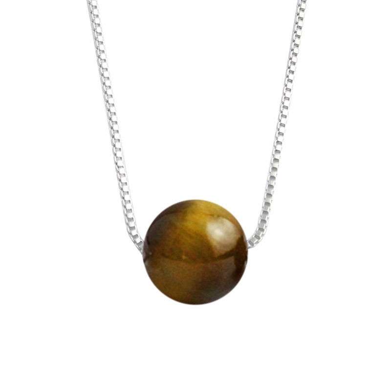 Women Natural Boho Summer Crystal Beaded Necklace Korean Style Minimalist Chain