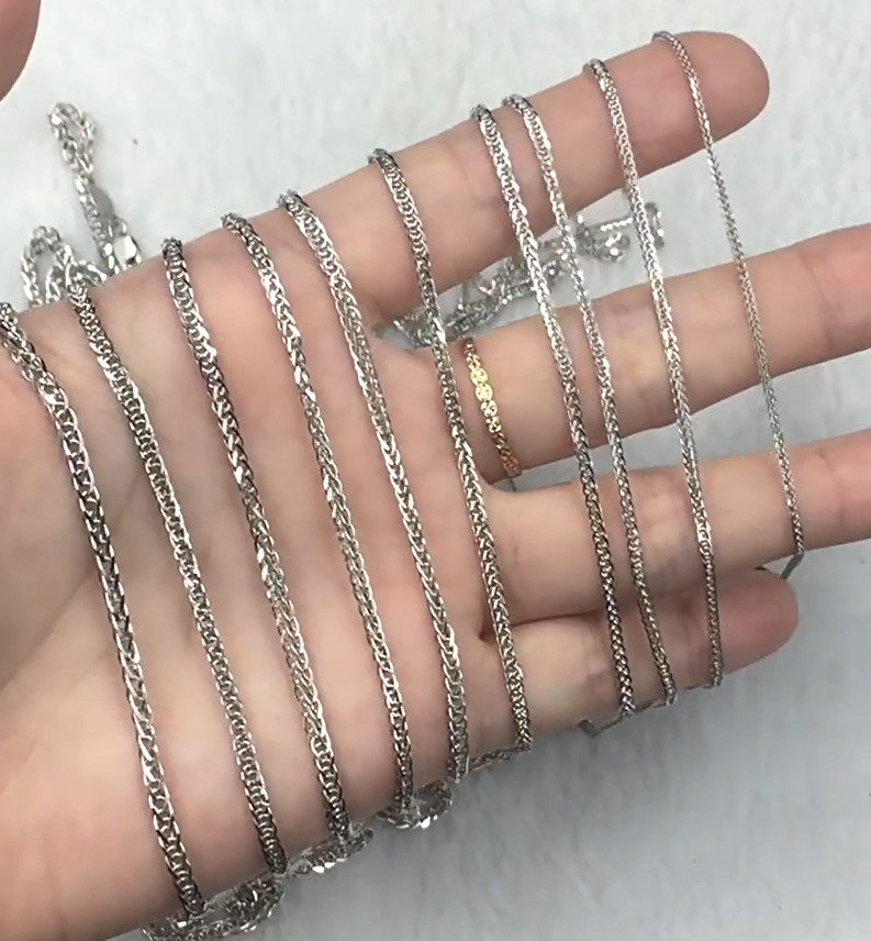 PT950 Pure Platinum 950 Chain 1.2mm-3.5mm Lucky Wheat Link Necklace 16-24inch