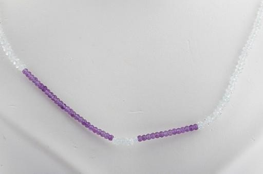 Amethyst Aquamarine Chain Clasp 925 Sterling Silver Length 70cm New