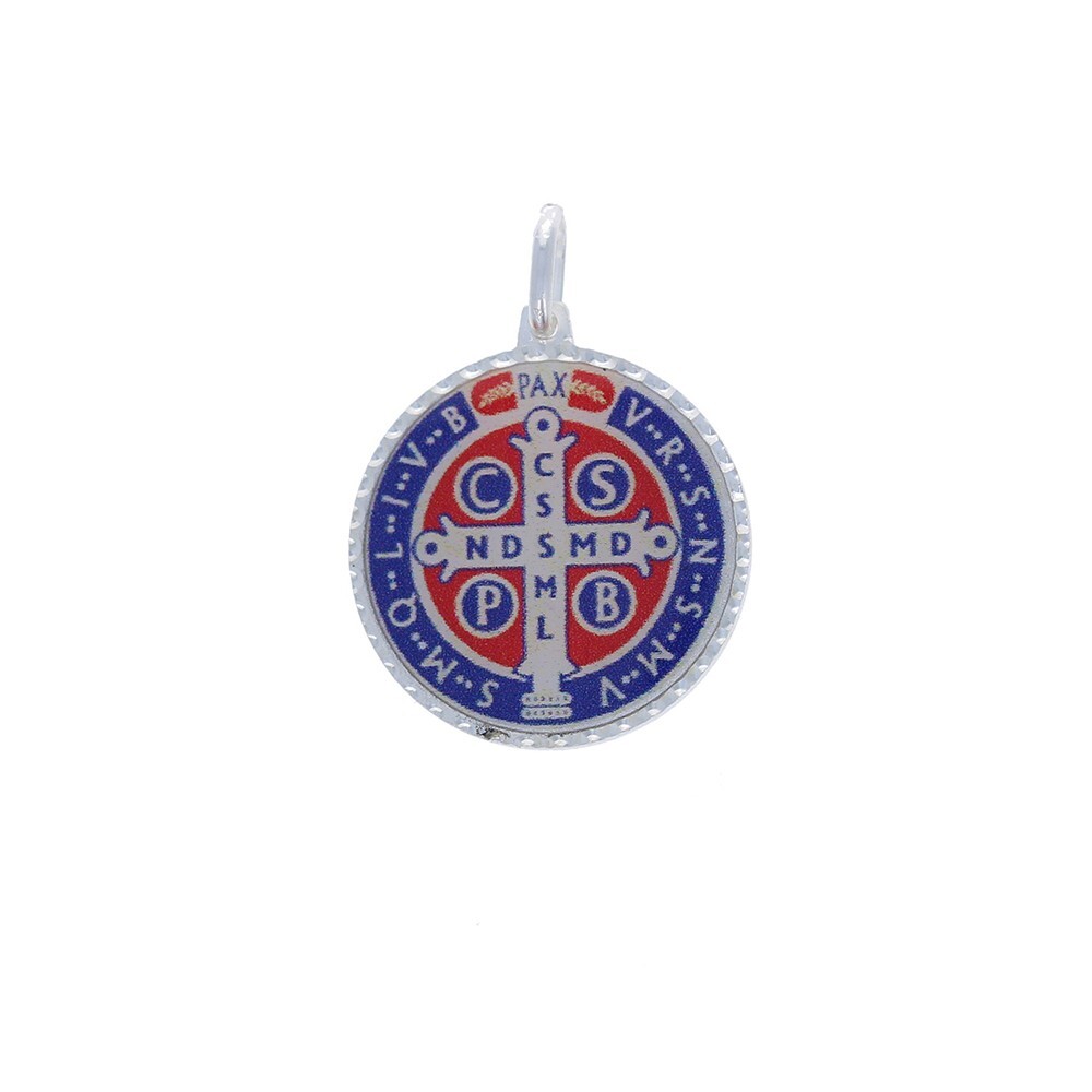 Sterling Silver, St Benedict Pendant, Religious Jewelry, Catholic Charm, Image