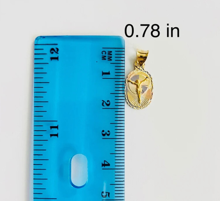 14K SOLID GOLD JESUS CHRIST 20mm / 0.7″ OVAL PENDANT, 14K GOLD – PT338