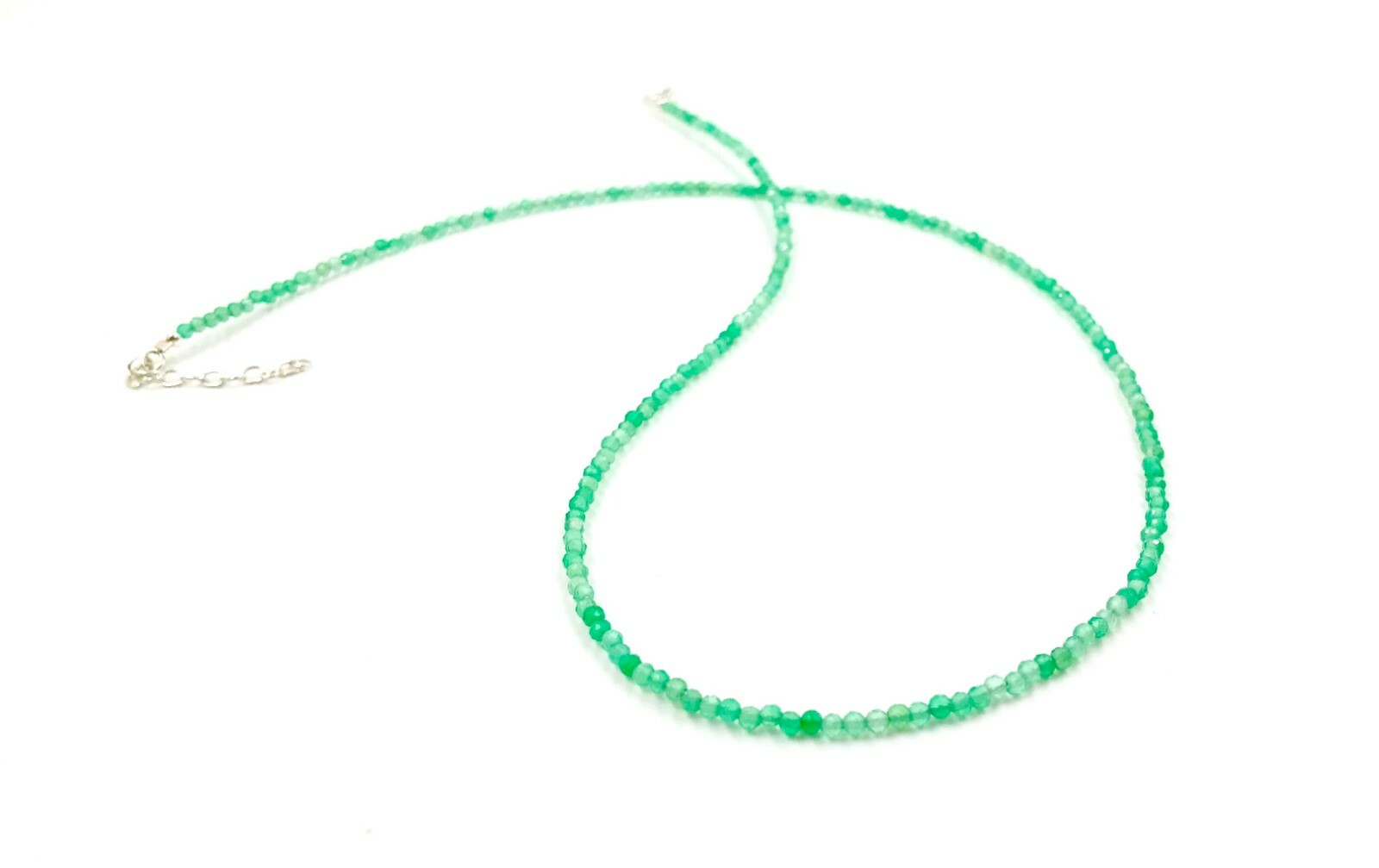 Genuine Emerald Natural Color 925 Silver Necklace Jewelry Women USA SELLER
