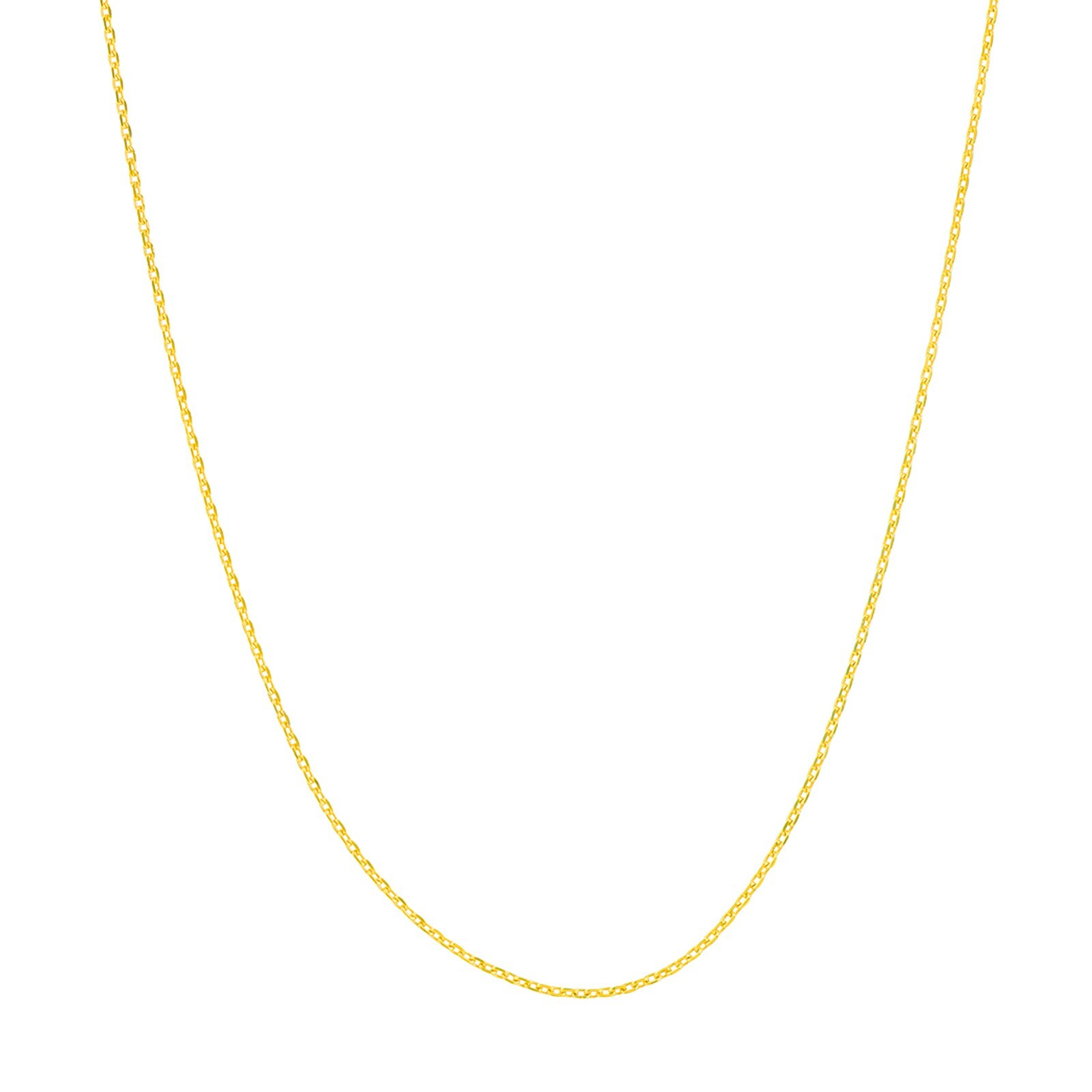 0.65mm Textured Cable Chain with Spring Ring Real 14K Yellow Gold ALL SIZES