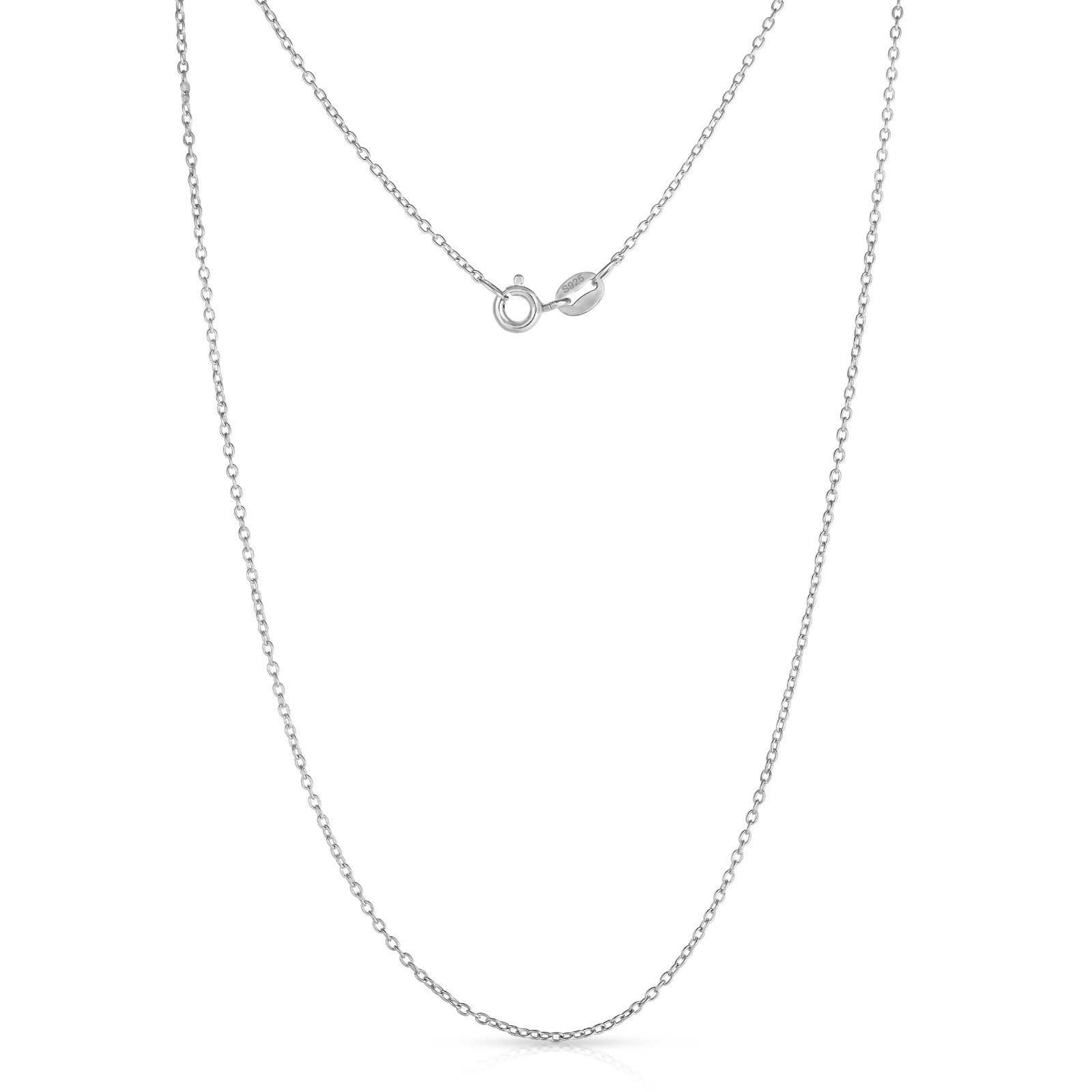 Solid 925 Sterling Silver Wishbone Pendant Charm Necklace 18″ Cable Chain