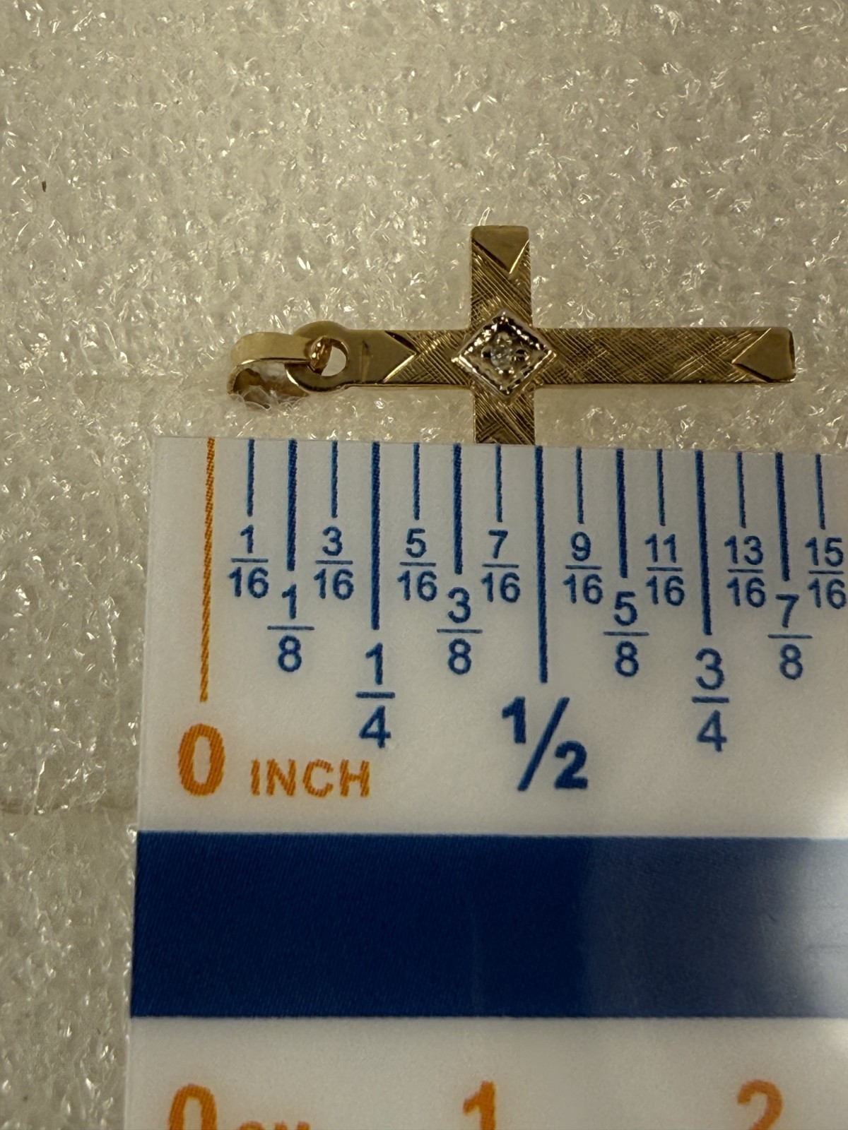 Vintage 14k Yellow & White Gold Cross Pendant