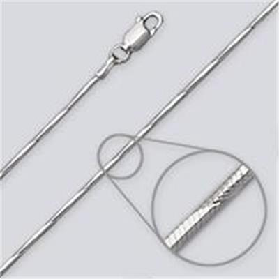 Spiral Cut Snake Necklace 1 mm, Solid .925 Sterling Silver 16″ Made in Italy!