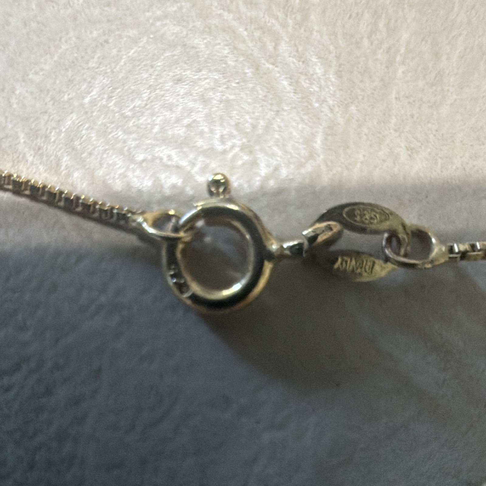 925 sterling Box Chain Necklace Round Clear Diamond Prong Pendant Charm