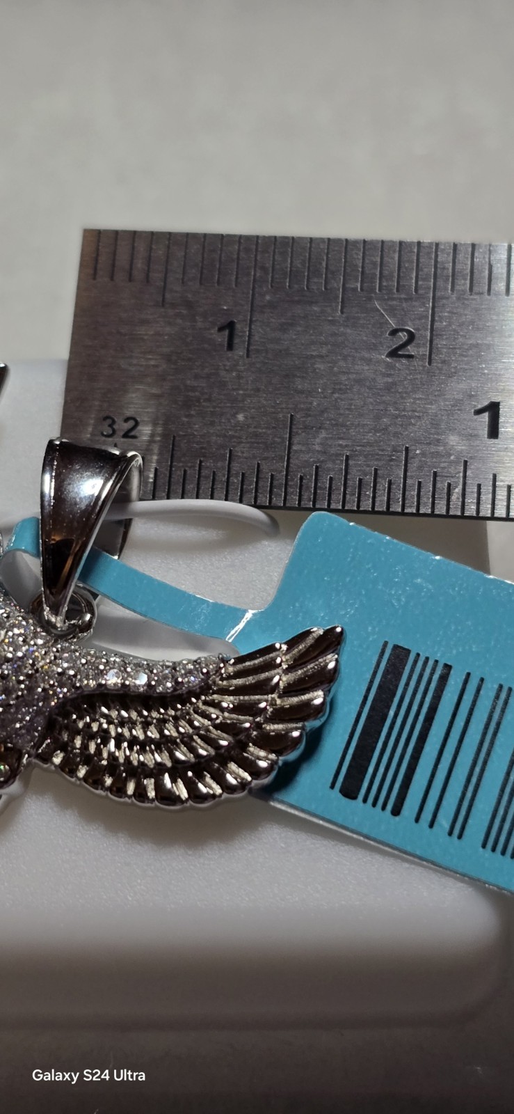 925 Sterling Silver Moissanite Eagle Pendant • 0.51 CTW • White/Colorless