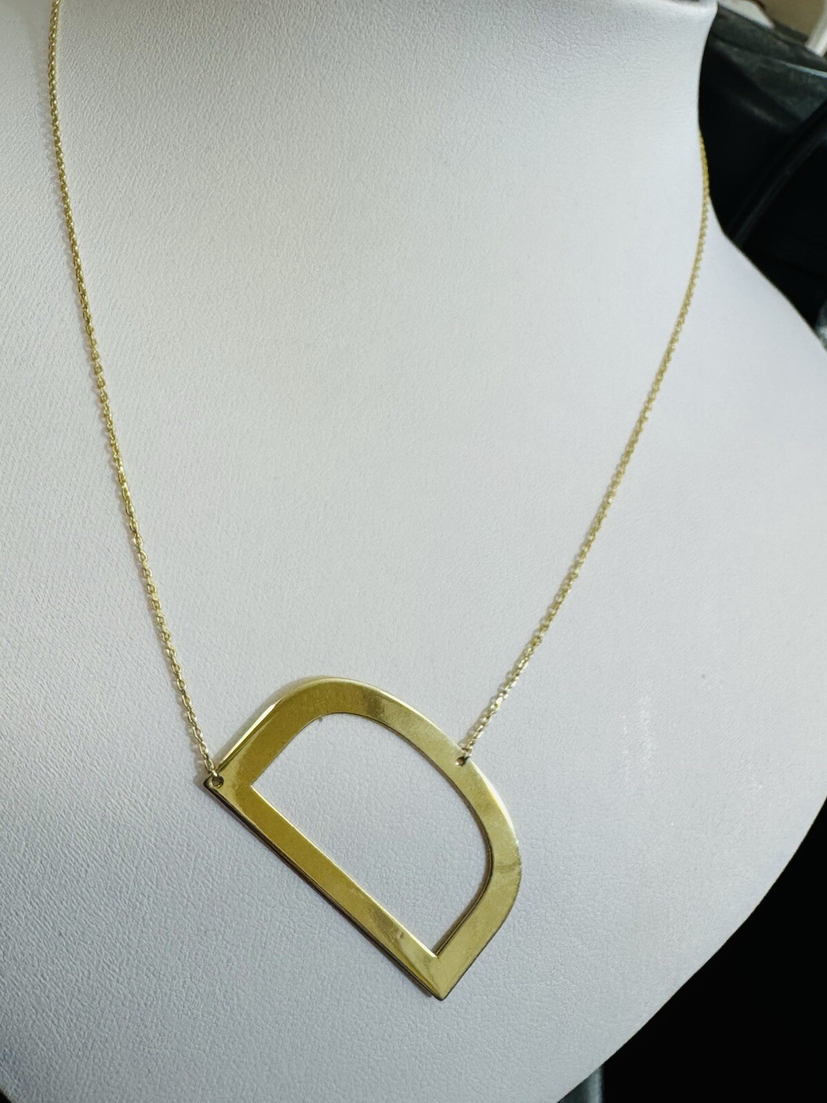 RARE 18K 750 Gold Letter D initial Necklace 16.5/17.5” Long 1mm 4.4g