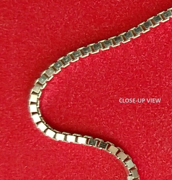 Box Chain Necklace or Anklet – Sterling Silver – 9″ to 30″ – Made In Italy [GM]