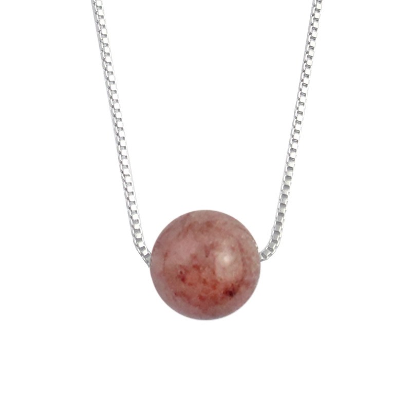 Women Natural Boho Summer Crystal Beaded Necklace Korean Style Minimalist Chain