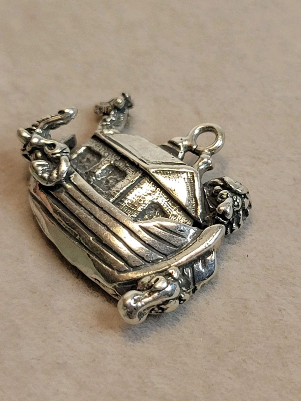 Sterling Silver 925 Noah’s Ark Pendant Animal Hippo Elephant Lion Giraffe Charm