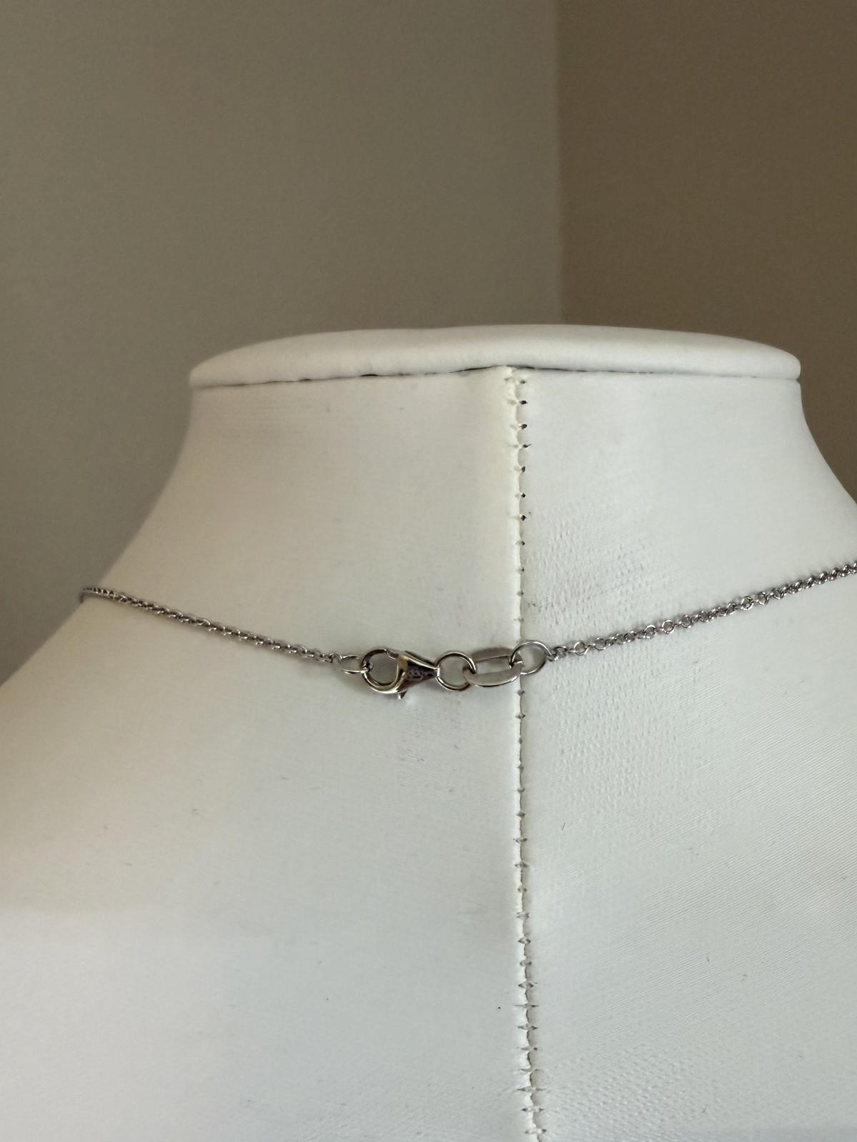 Blue Nile Cushion Cut Diamond Solitaire Pendant 1/3 CT TW 14K White Gold 16″