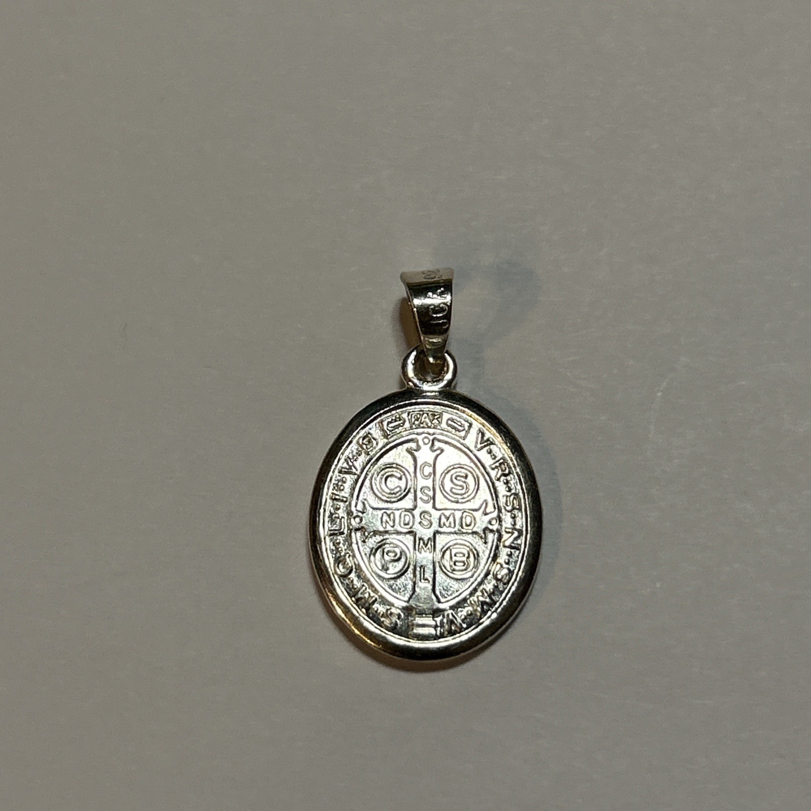 925 Solid Sterling Silver Saint Benedict Medal Oval Big Medallion Large Bail NEW