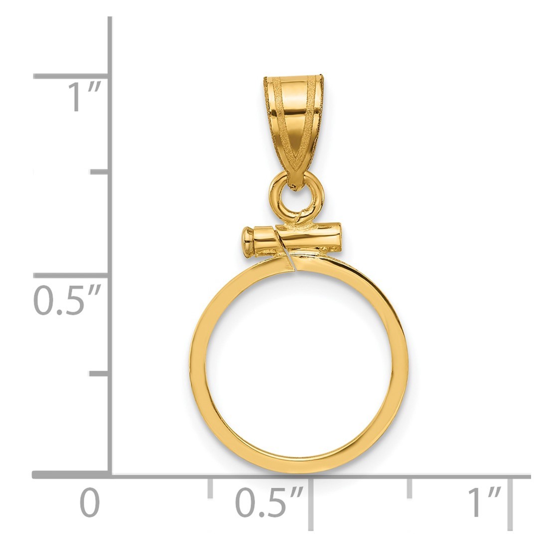 14k Yellow Gold 13mm Polished Screw Top Coin Bezel Pendant