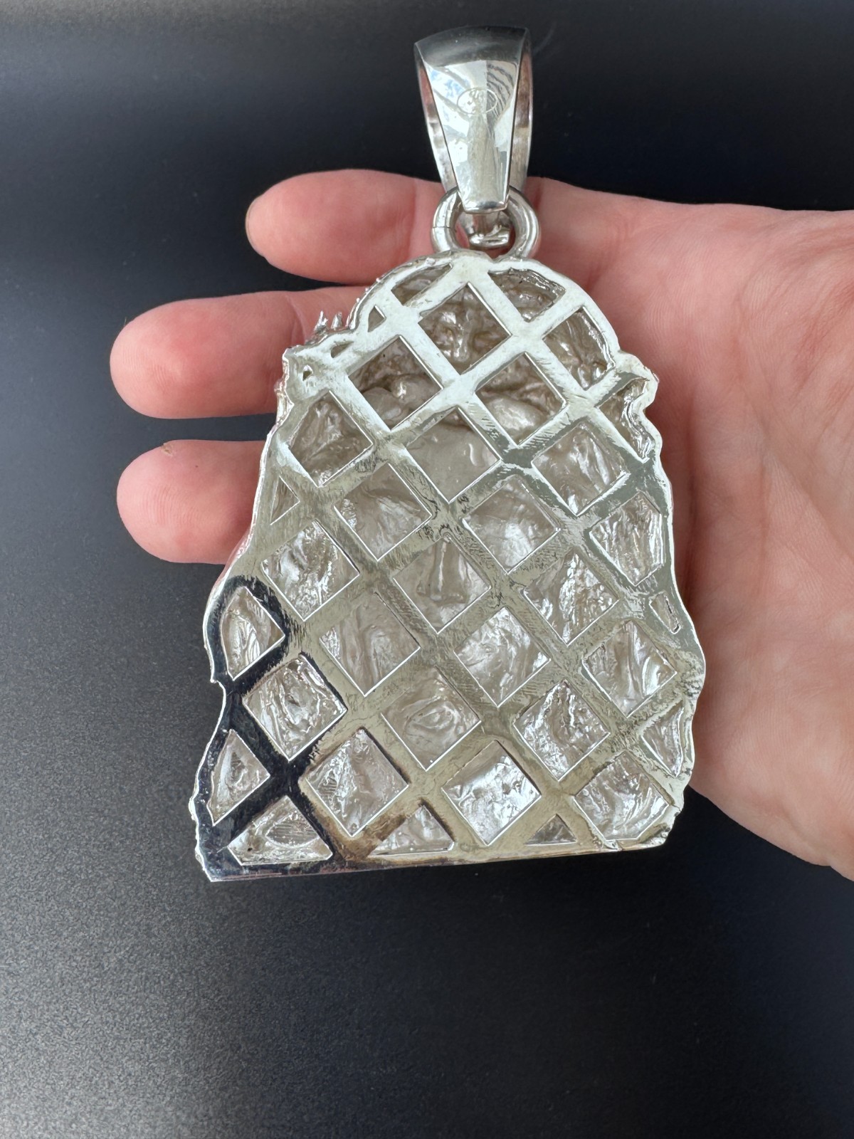 Jesus Head Pendent 4.25″ Extra Large Solid Sterling Silver 925 Heavy! 145 grams