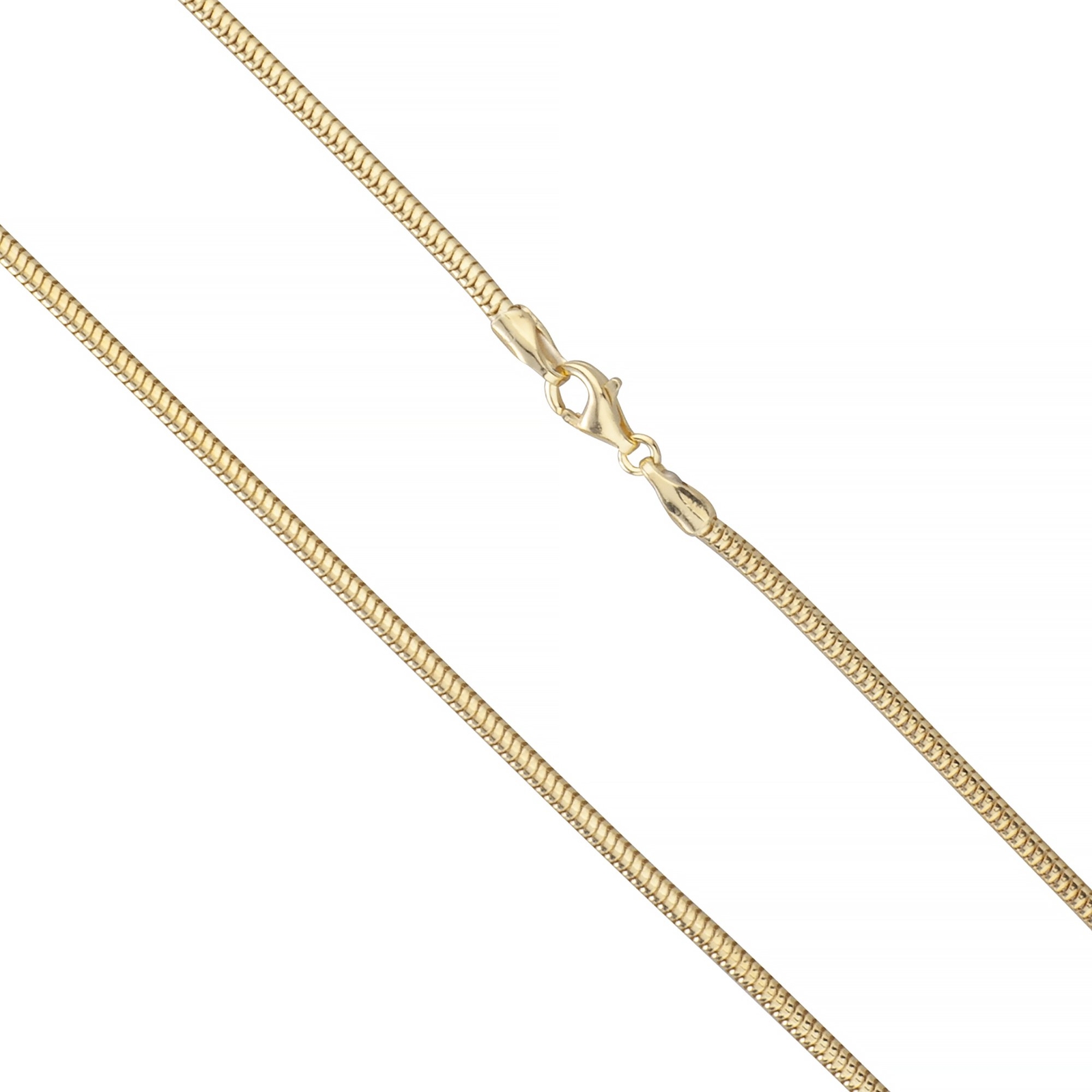 925 Sterling Silver 14k Gold-Plated 2.5mm Snake Chain Necklace All Sizes – Italy
