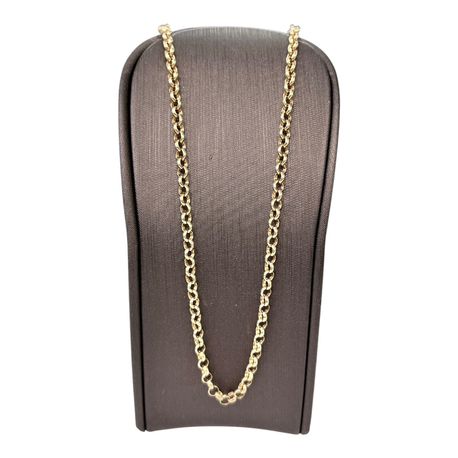 9ct 9k Yellow Gold Italian Round Belcher Chain Necklace 9.74 Grams 52cm. New