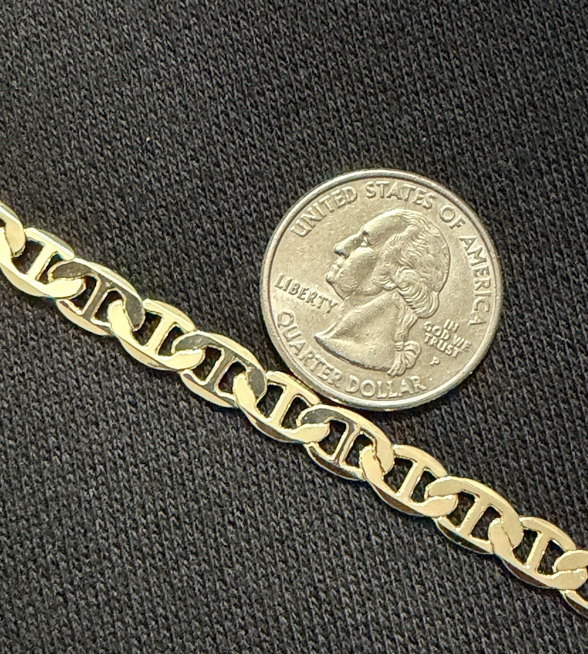 18k Gold Filled Mariner Link Necklace (Solid) 21″ 6mm New