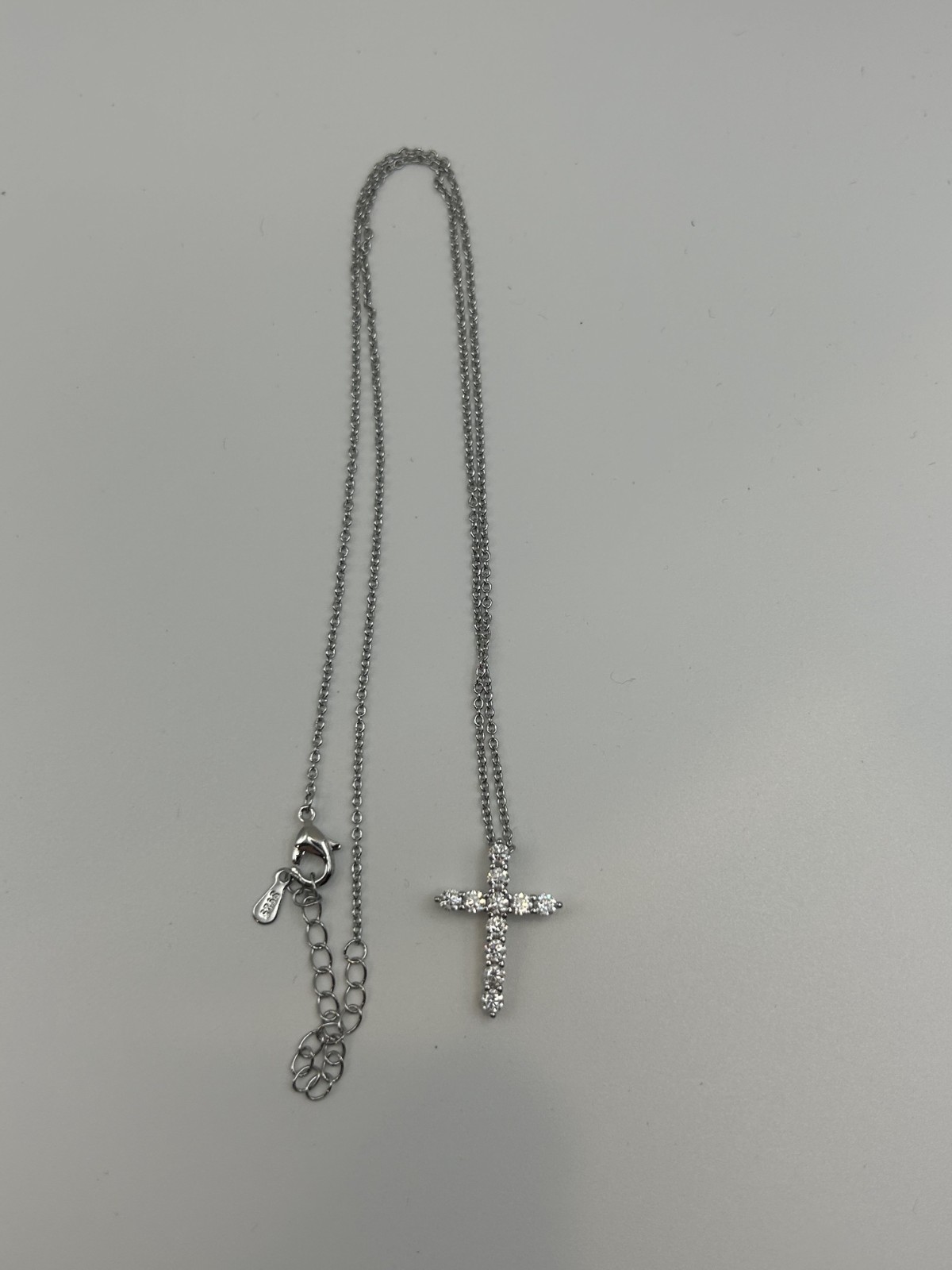 Brand New VVS1 Moissanite Cross Necklace 925 Silver 0.625 ct Passes Diamnd Test