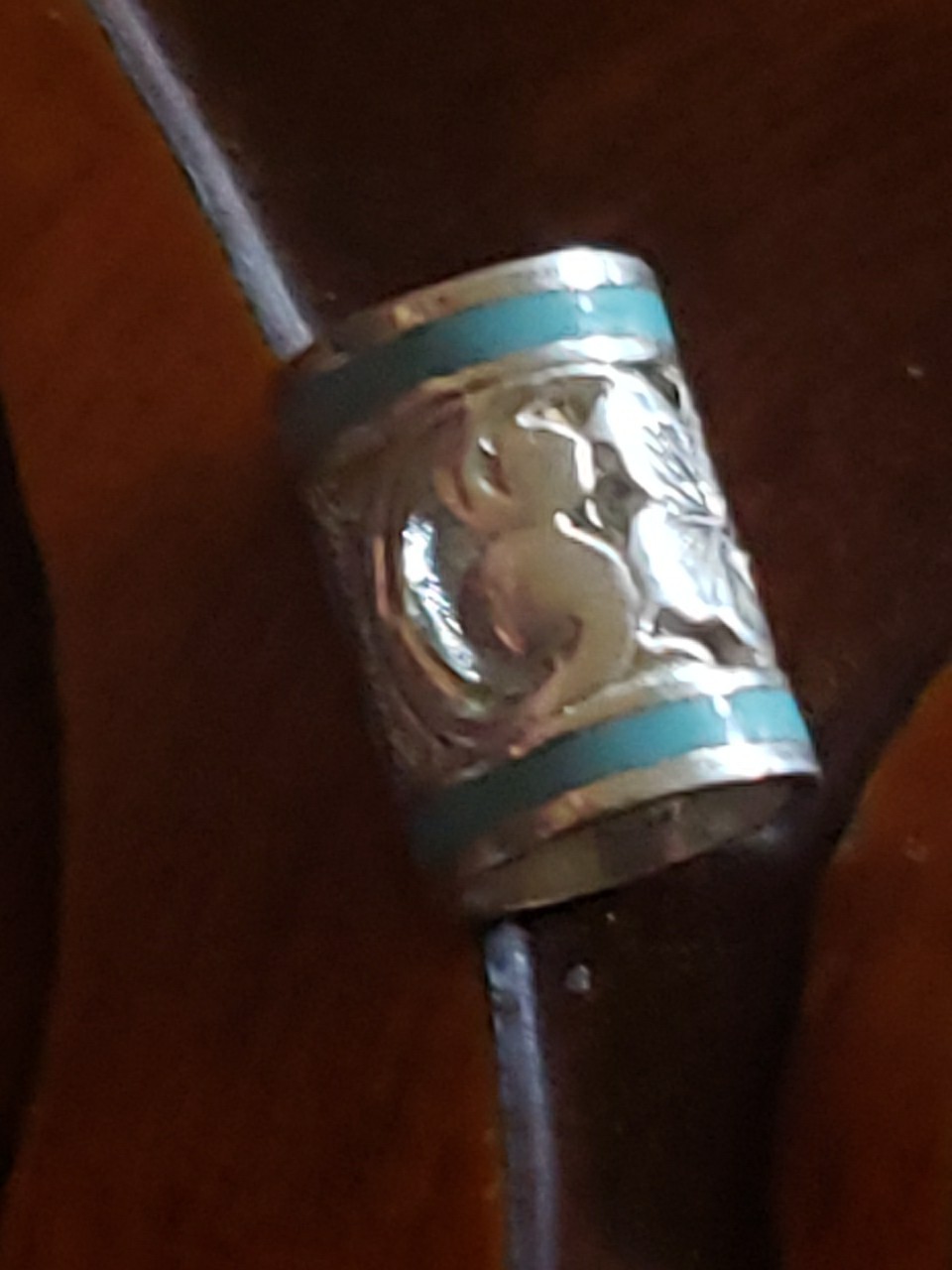 Hawaiian Baby Silver Initial Pendant Enamel 8mm X 6mm Slide Blue Letter