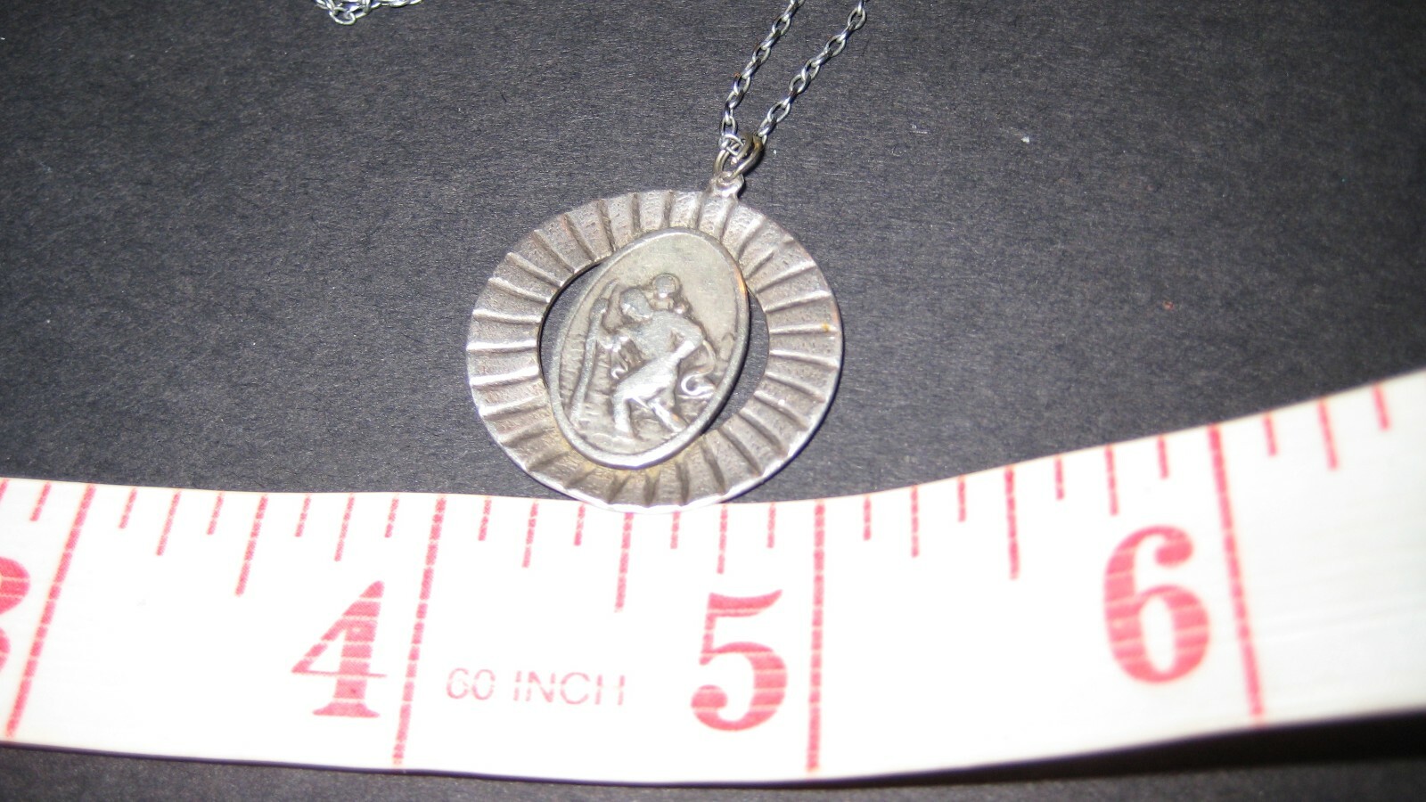 RARE VINTAGE Y D L TRINIDAD SILVER ST. CHRISTOPHER – DOUBLE SIDED