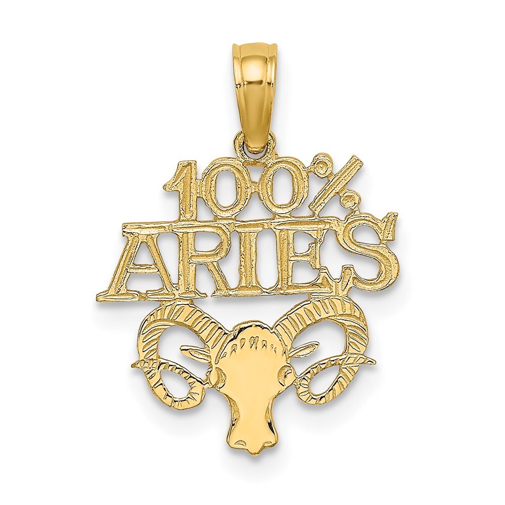 14k Yellow Gold 100% ARIES Zodiac Charm Pendant 0.64gm L-0.75 in,W-0.58 in