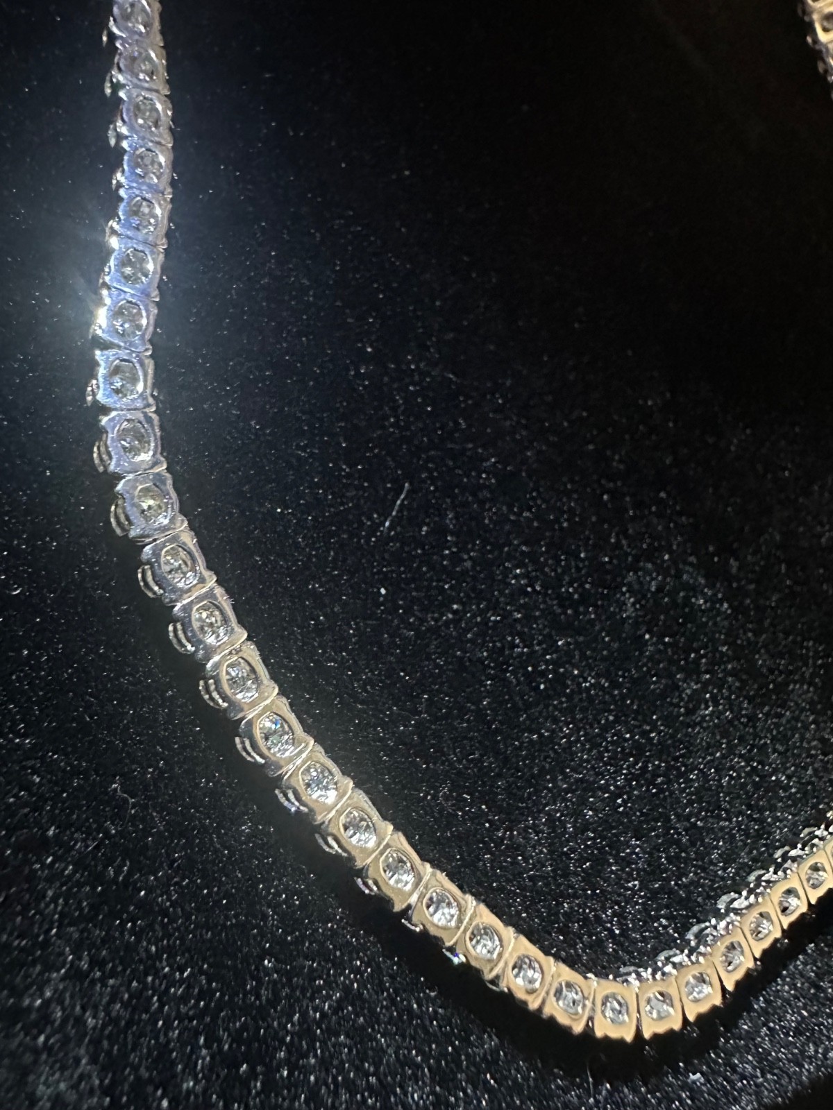 20” 925 Silver Moissanite Tennis Necklace, 13.77 CTTW, 3mm, VVSD