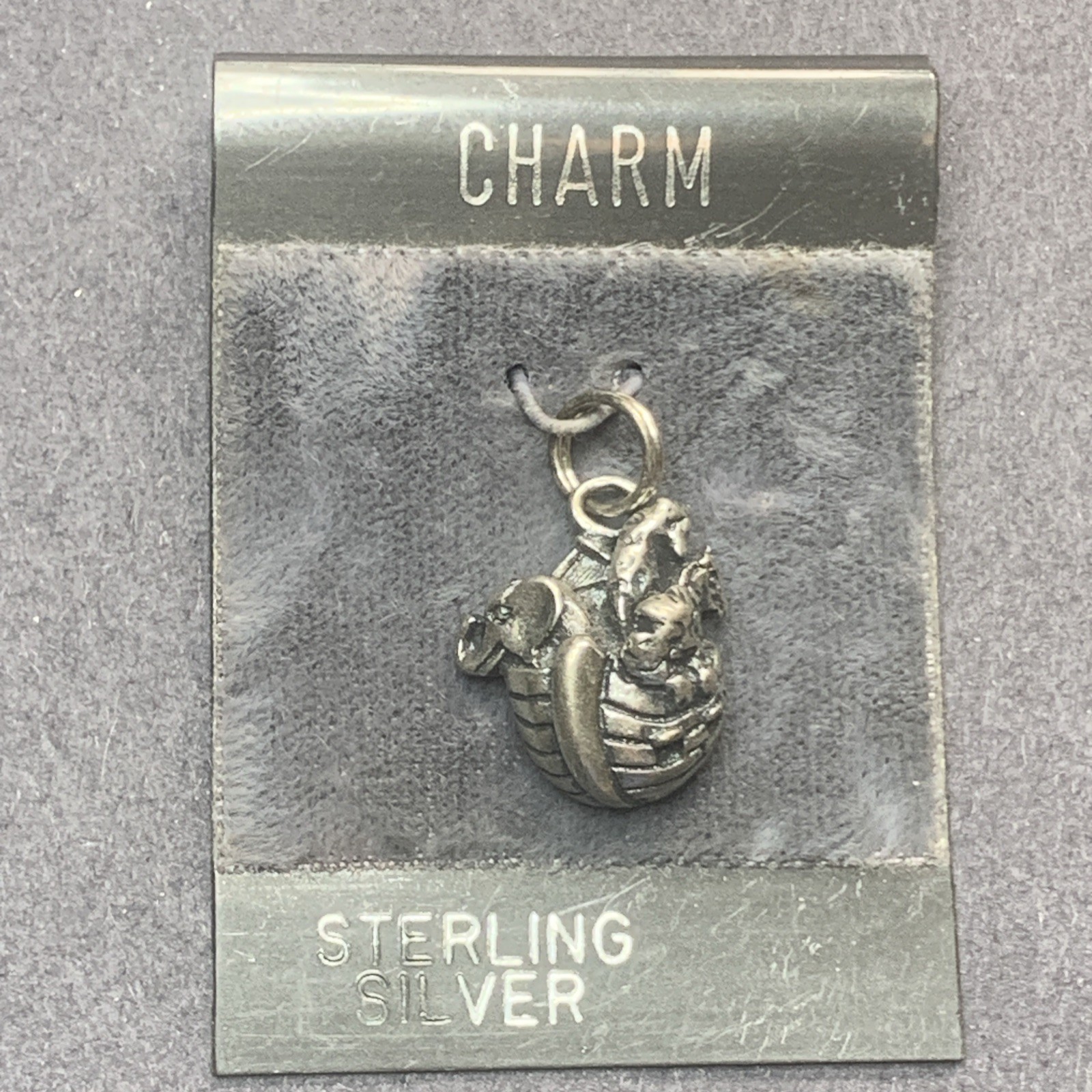 Sterling Silver 925 Necklace Pendant Bracelet Charm JJ63 Noah Ark Bible Animals