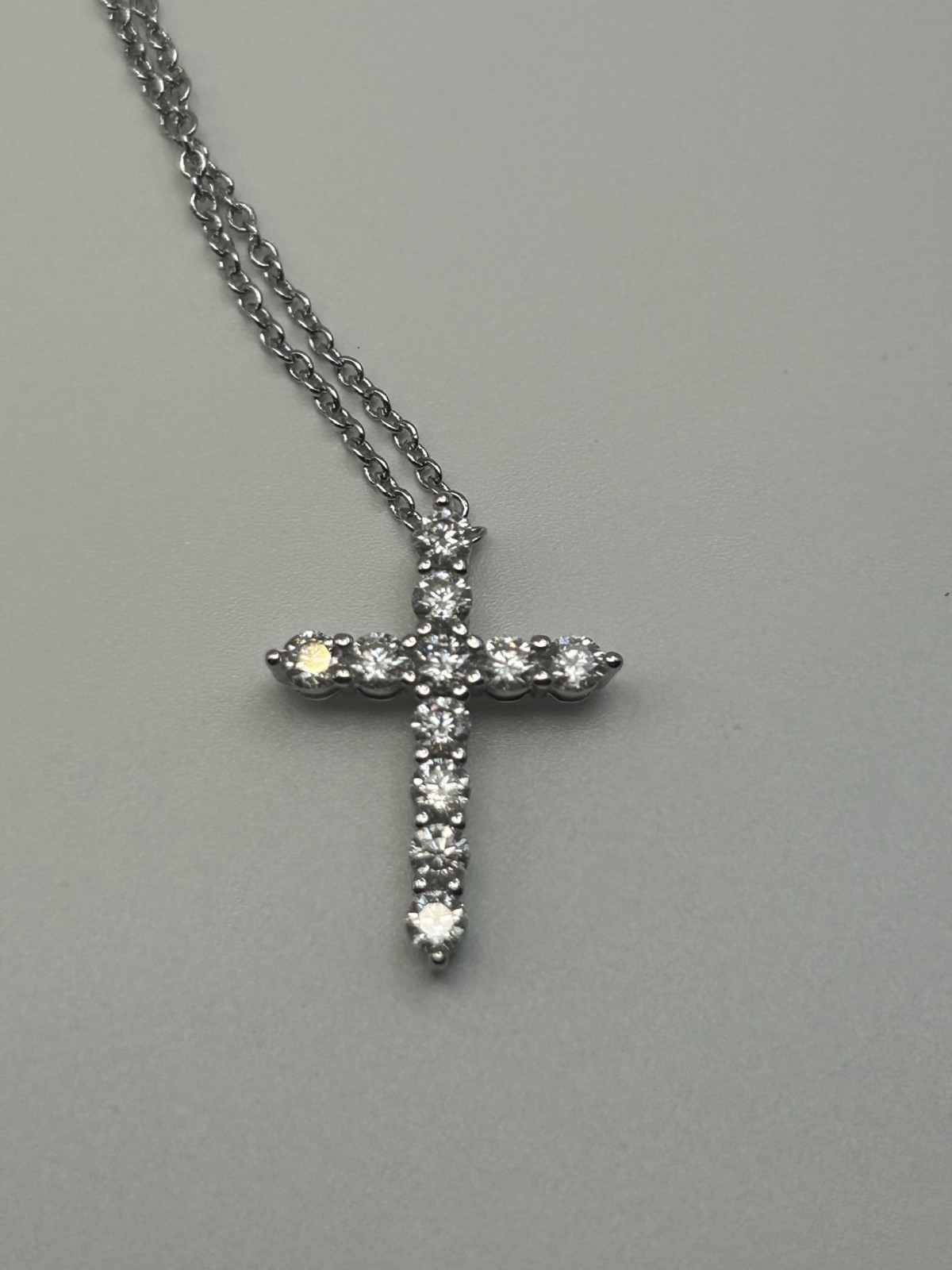 Brand New VVS1 Moissanite Cross Necklace 925 Silver 0.625 ct Passes Diamnd Test