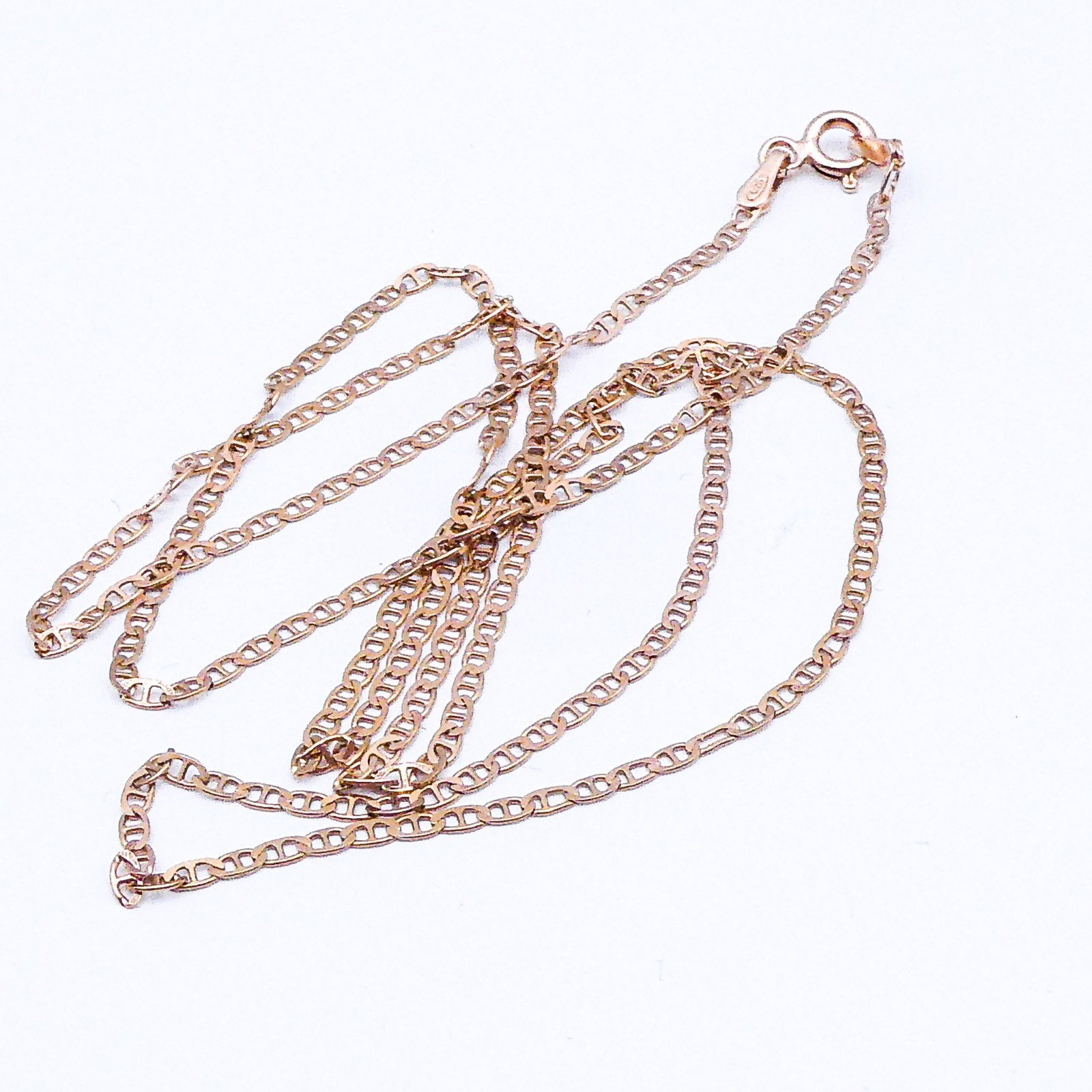Rose Gold Over Sterling Silver Mariner Chain 22″ Mens Womens Necklace