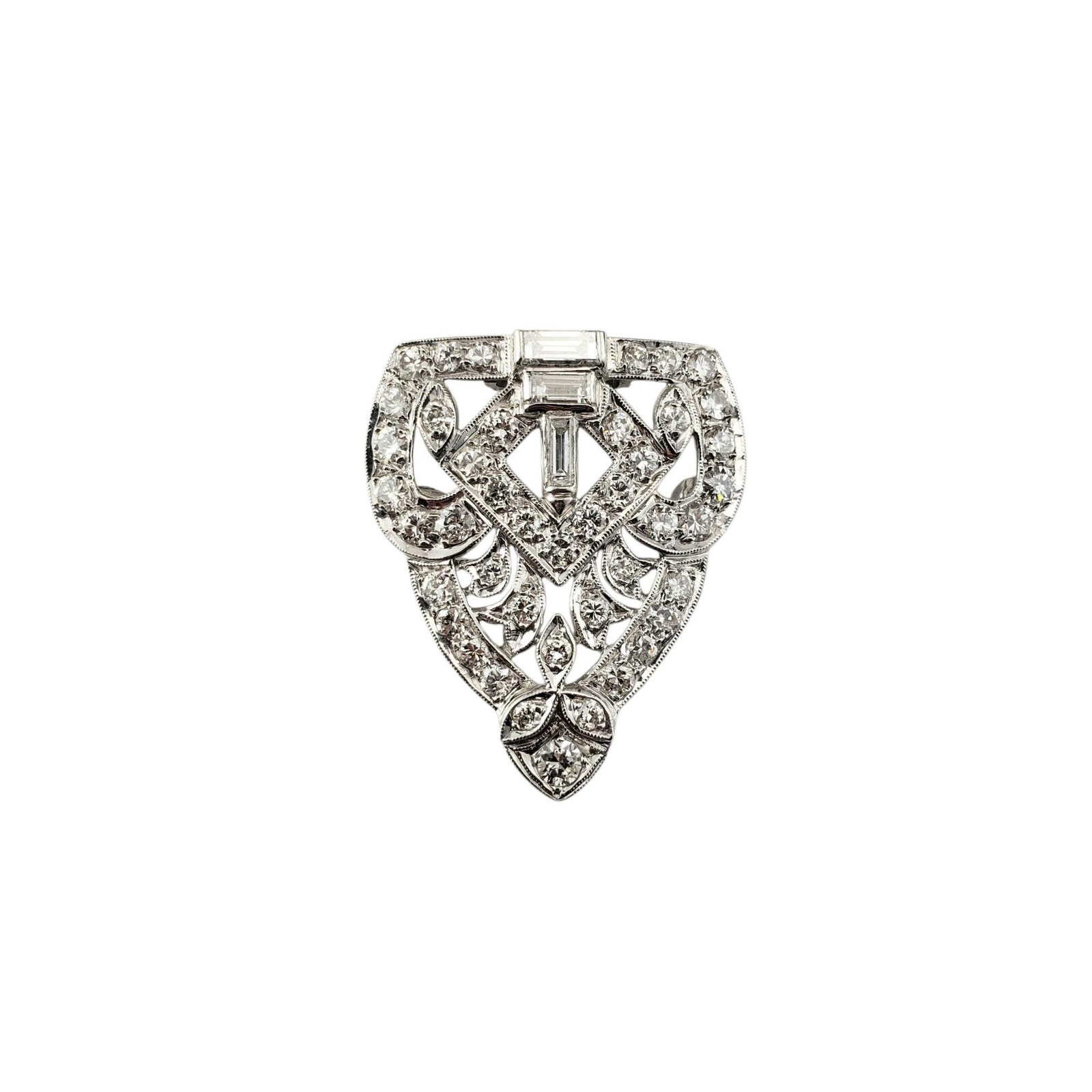 Platinum/Palladium Diamond Shield Brooch/Pendant #21255