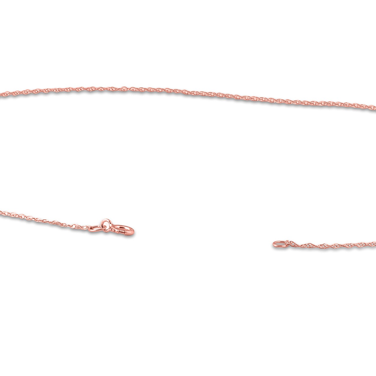 Solid 1.1MM 14k Rose Gold 18″ Durable Chain With Spring Ring