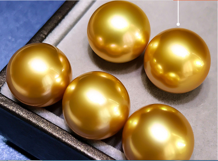 Huge 16MM natural south sea genuine gold perfect round pearl pendant 888AAA