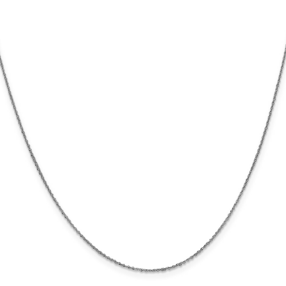 Real 14kt White Gold .8mm Sparkle Singapore Chain; 16 inch