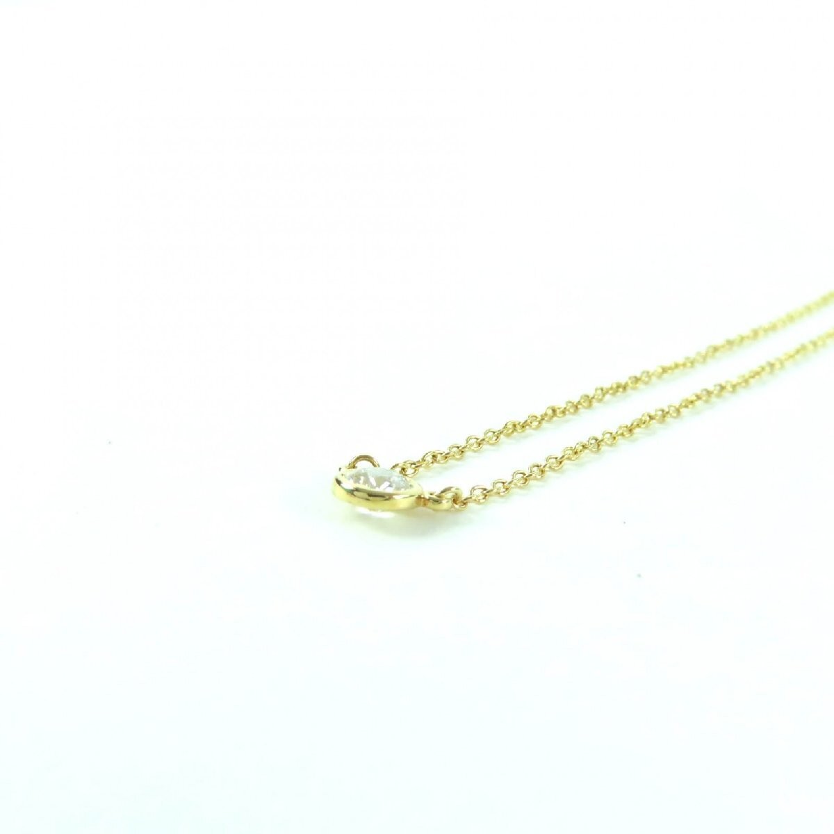 Tiffany & Co. Elsa Peretti 750YG By The Yard 1PD Necklace 0.22ct G VVS2 3EX NONE