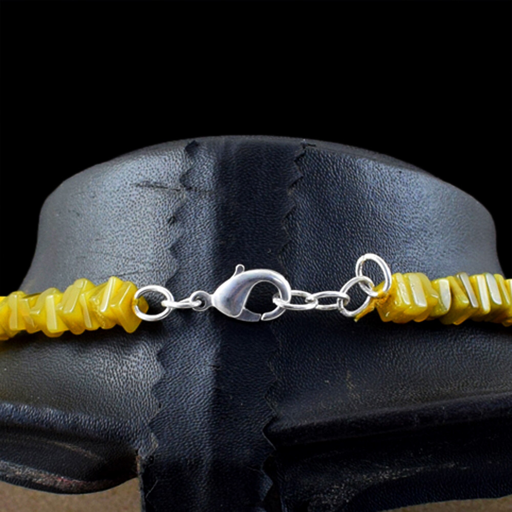 Single Strand 165.00 Cts Natural Yellow Agate Heishi Beads Necklace NK 20E92