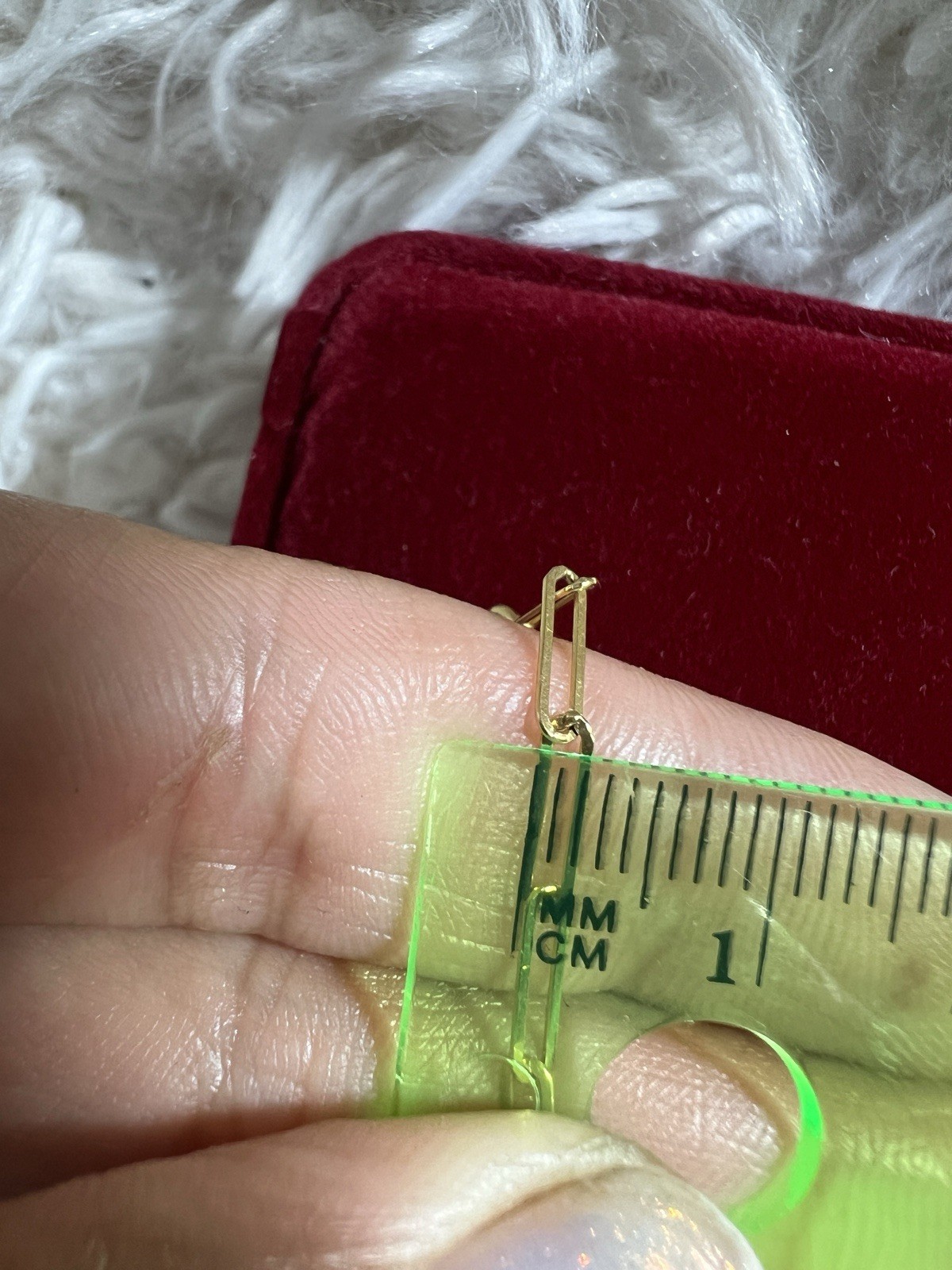 Solid 18k Yellow 18k Gold Paper clip Design Size 20” Long