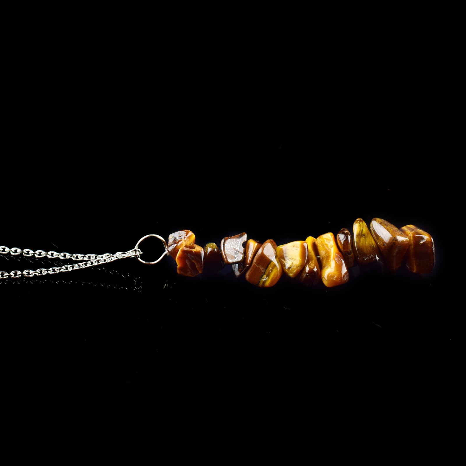 Natural Raw Tiger’s Eye Gemstone Pendant Dainty Necklace Healing stone Jewelry