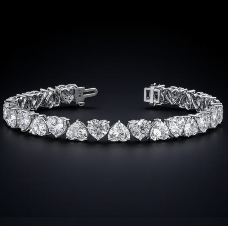 4 mm White Diamond Tennis Bracelet 6.5 in , Tariffs FREE & matching Studs.