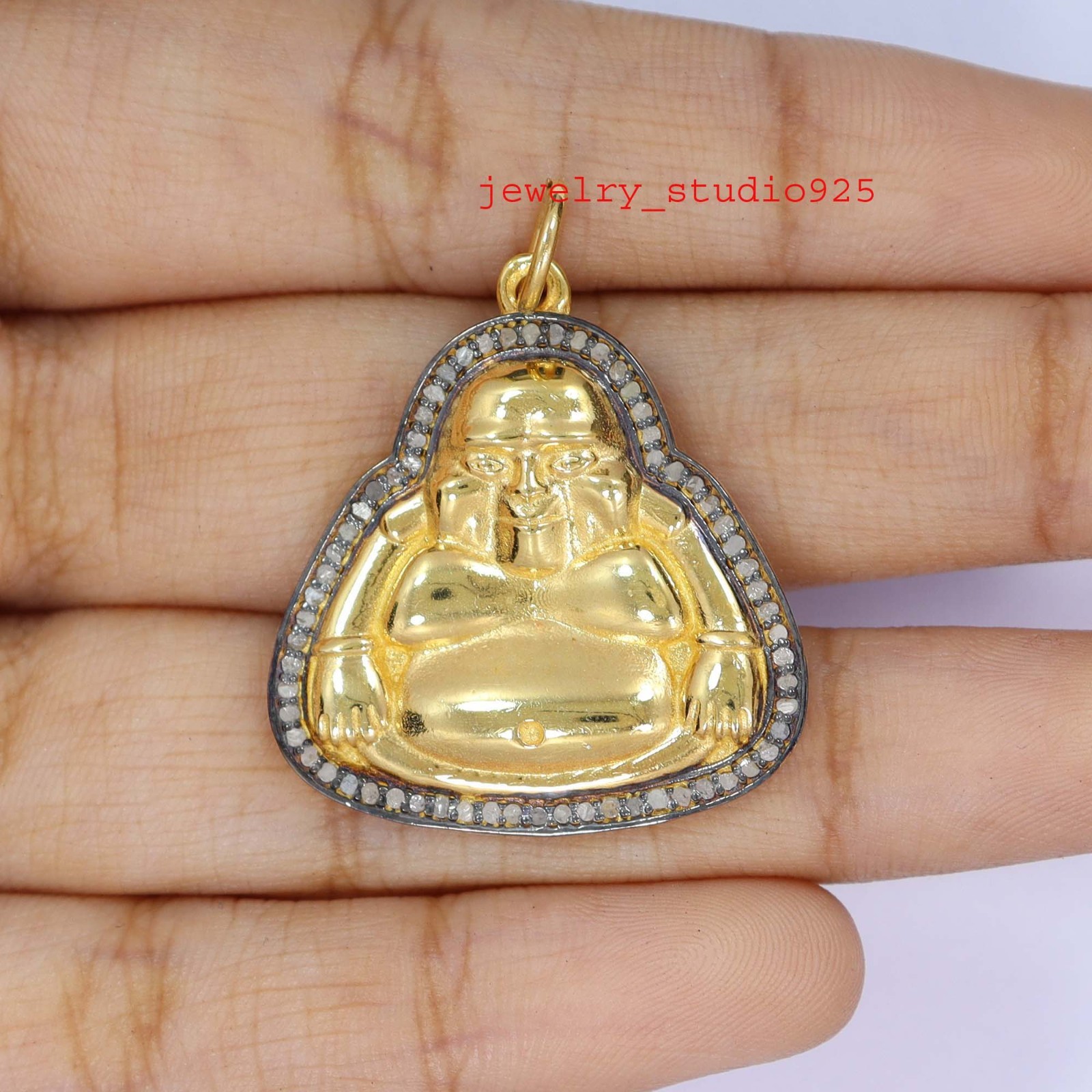 925 sterling silver handmade pave natural diamond pendant necklace Jewelry item