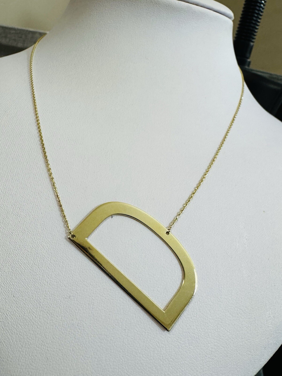 RARE 18K 750 Gold Letter D initial Necklace 16.5/17.5” Long 1mm 4.4g