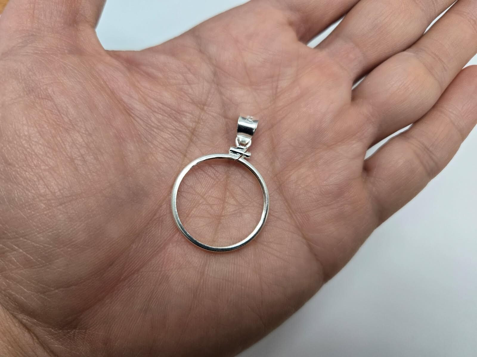 925 Sterling Silver 25 Cent Quarter Coin Bezel Frame 24mm Screw Top Coin Edge