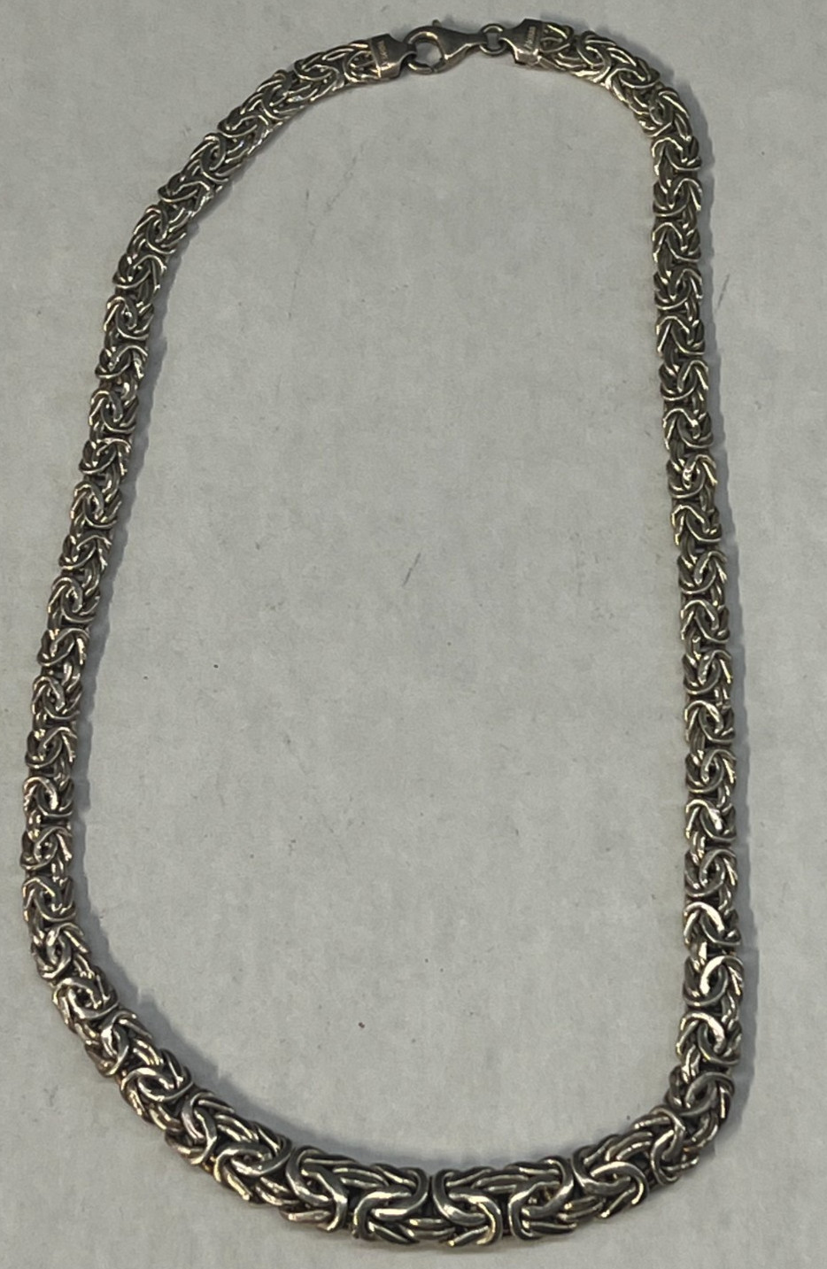AK Atasay Kuyumculuk Sterling Silver Byzantine Chain Necklace 18″ Long Turkey
