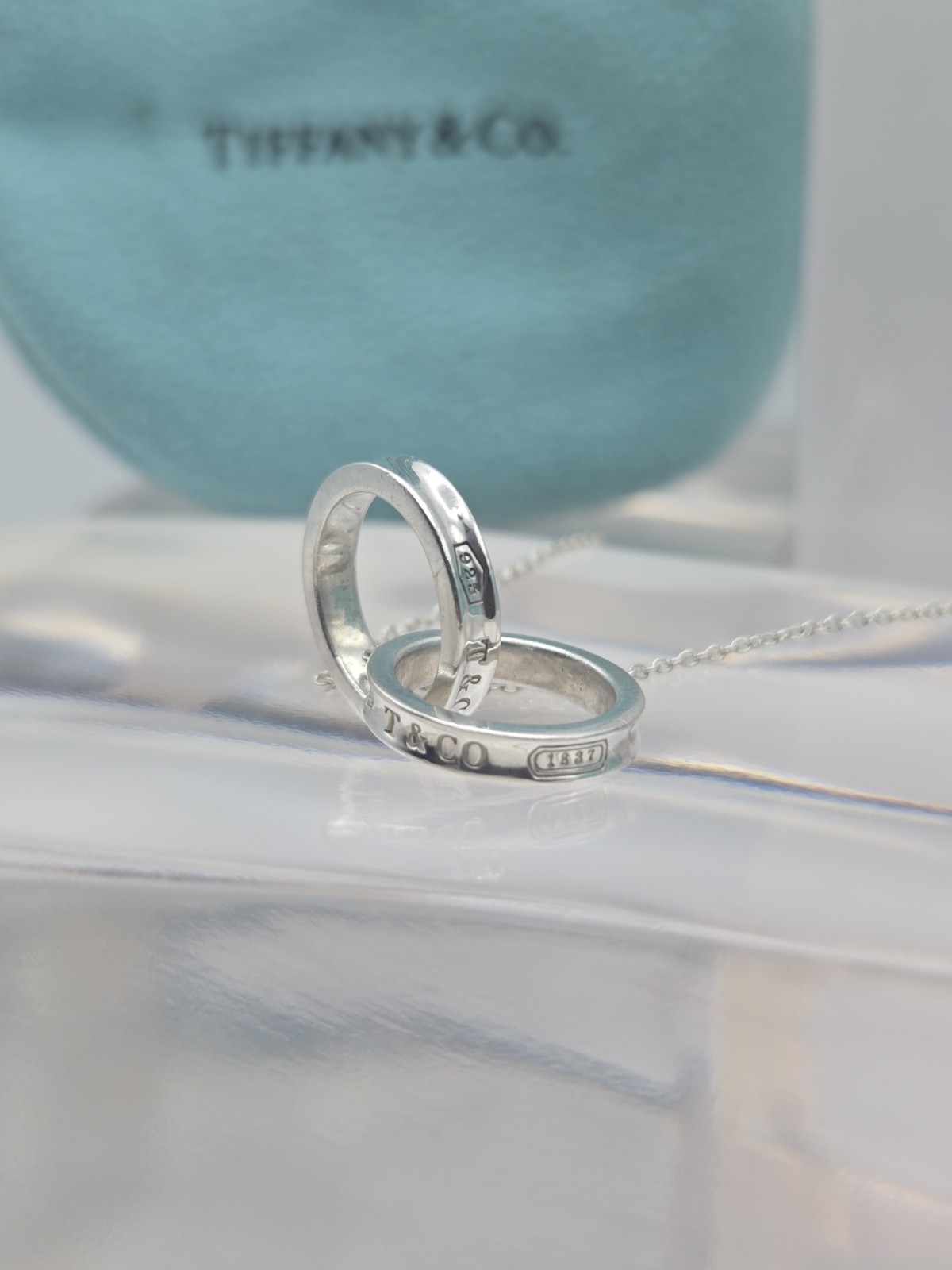 Modern Tiffany & Co. 1837 Interlocking Circles 15.9″ Necklace Chain Silver 925