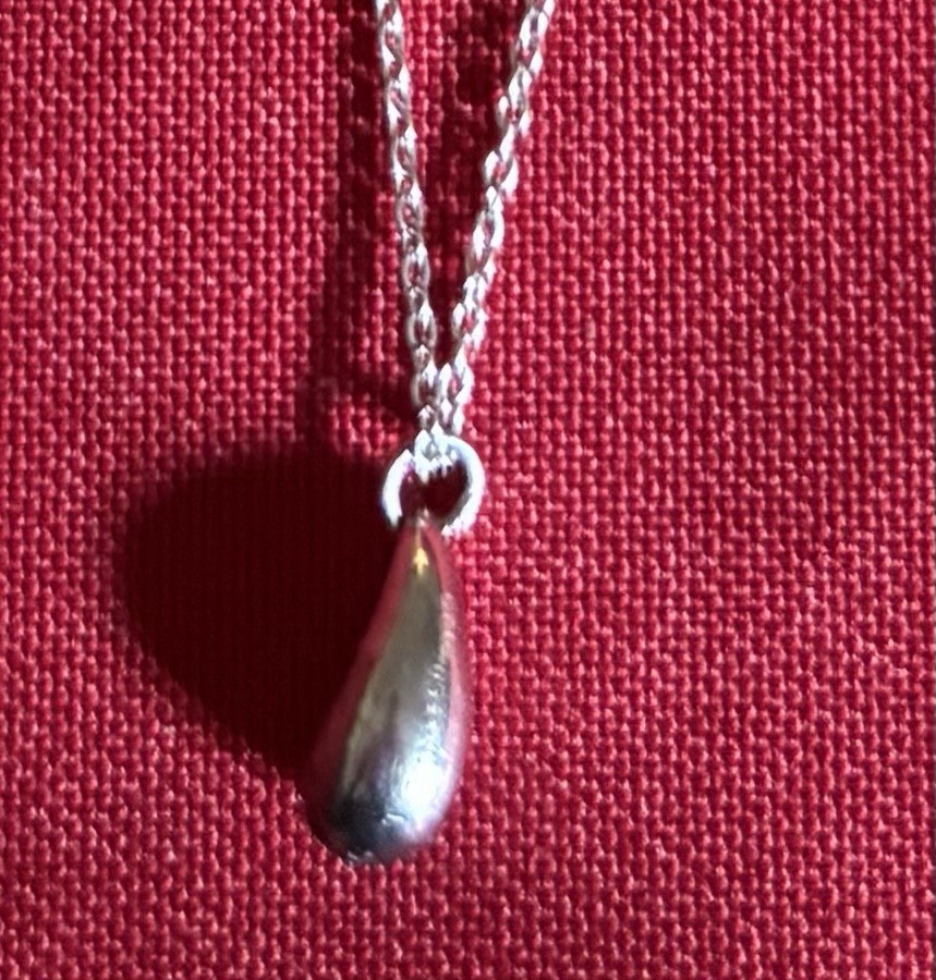Tiffany&Co. Elsa Peretti Teardrop Pendant & Chain Set 925 Sterling Silver